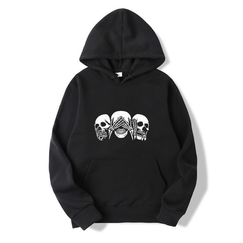 Dame hoodie med kunstnerisk hodeskalle-design Skjora