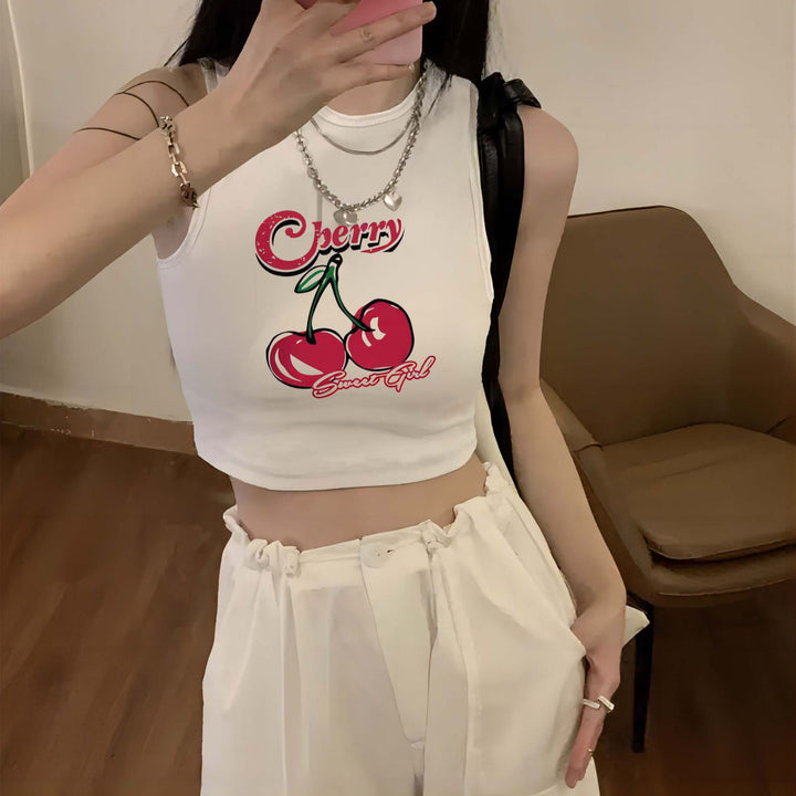 Dame Crop-Top med kreativt sitat og avslappet snitt Skjora