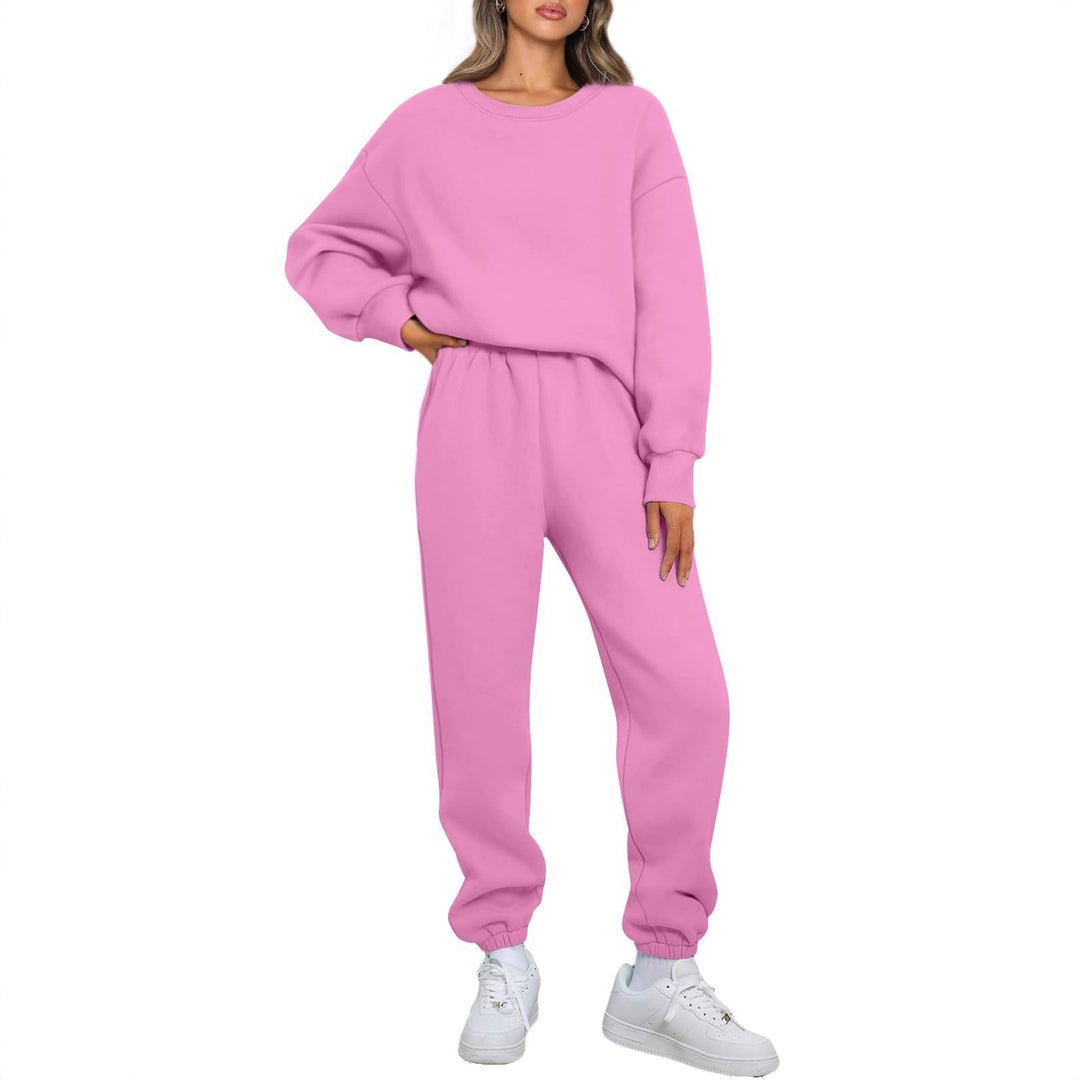Kvinnors bekväma fritidsdräkt med oversized snitt och elastisk midja Skjora