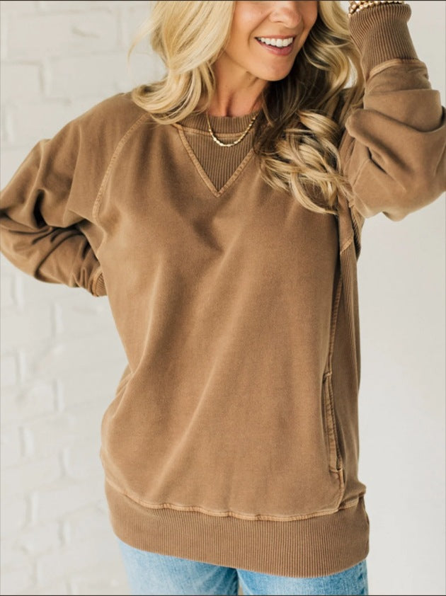 Kvinnelig komfortabel oversized sweatshirt med avslappet design Skjora