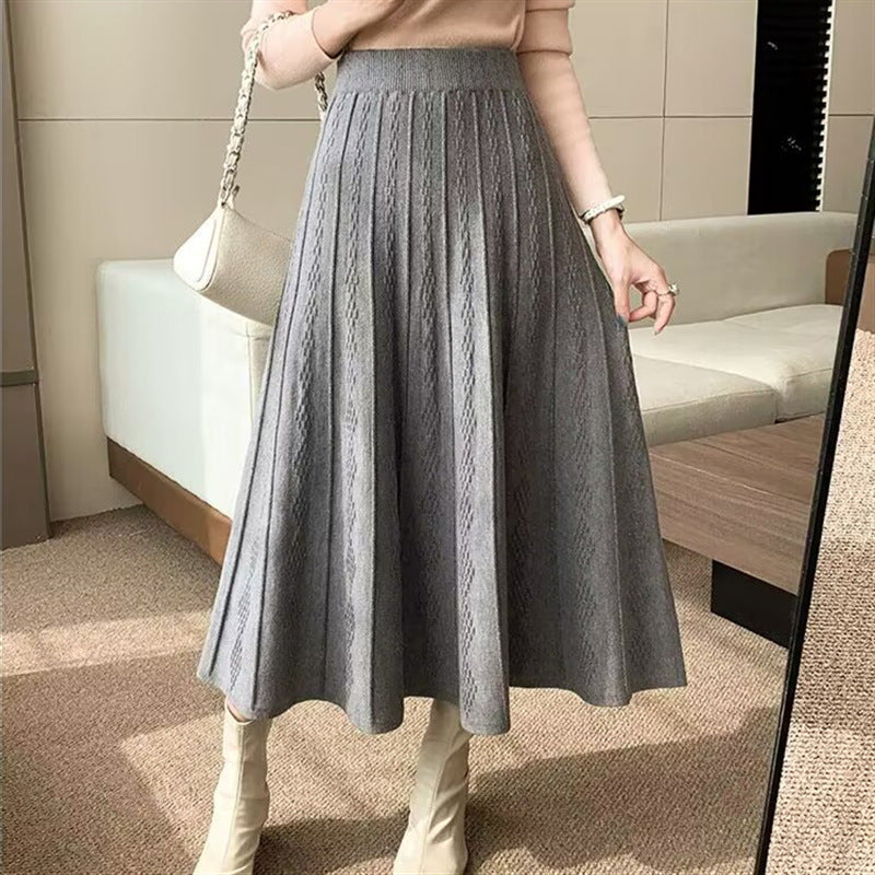 Damer Elegant Maxi Skjørt med fint teksturmønster Skjora