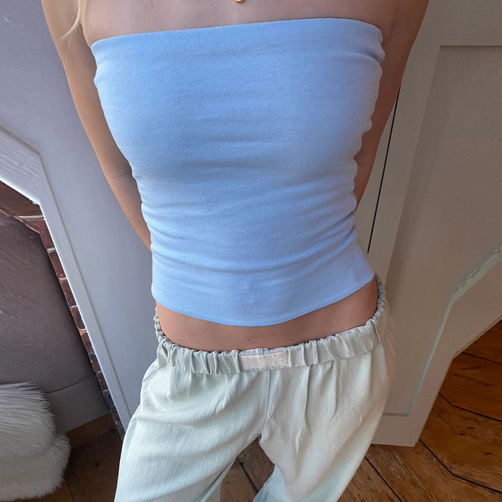 Damer Bustier-Topp med fine striper Skjora