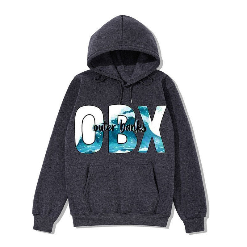 Dame hoodie med maritim grafisk design Skjora