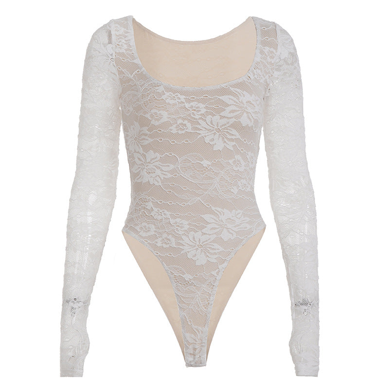Damer Elegant spissbluse med lange ermer og romantiske detaljer Skjora
