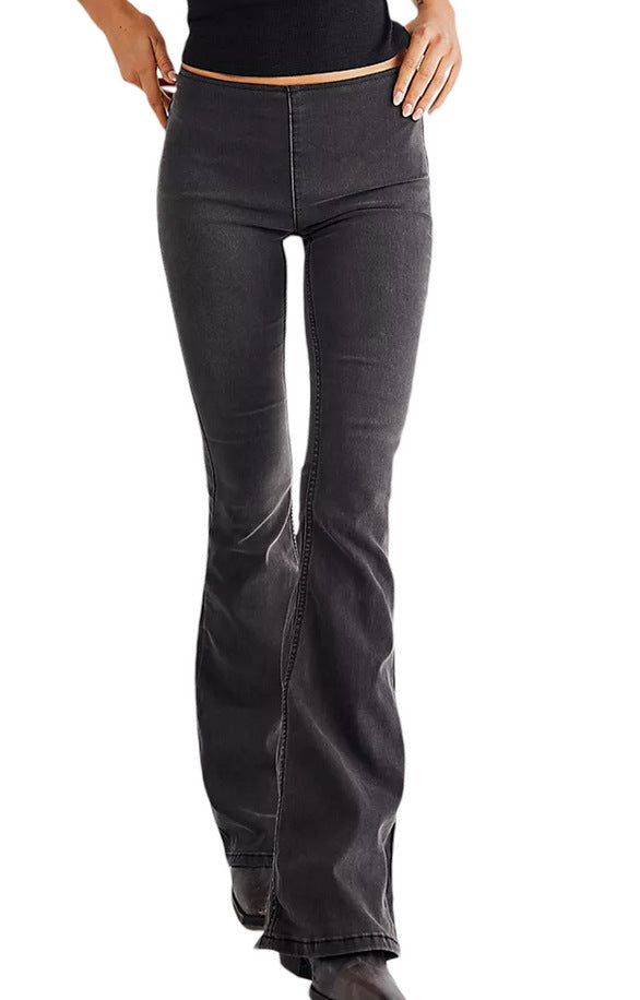 Damer Flared Jeans i en uformell stil med høy livhøyde og figurvennlig silhuett Skjora