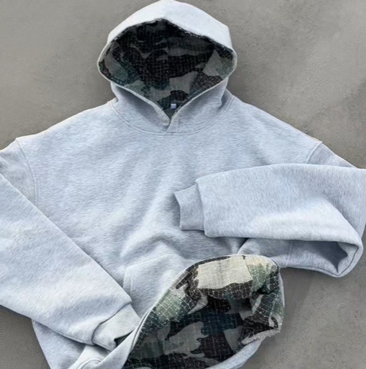 Kvinne hoodie med kamuflert fôret innside Skjora