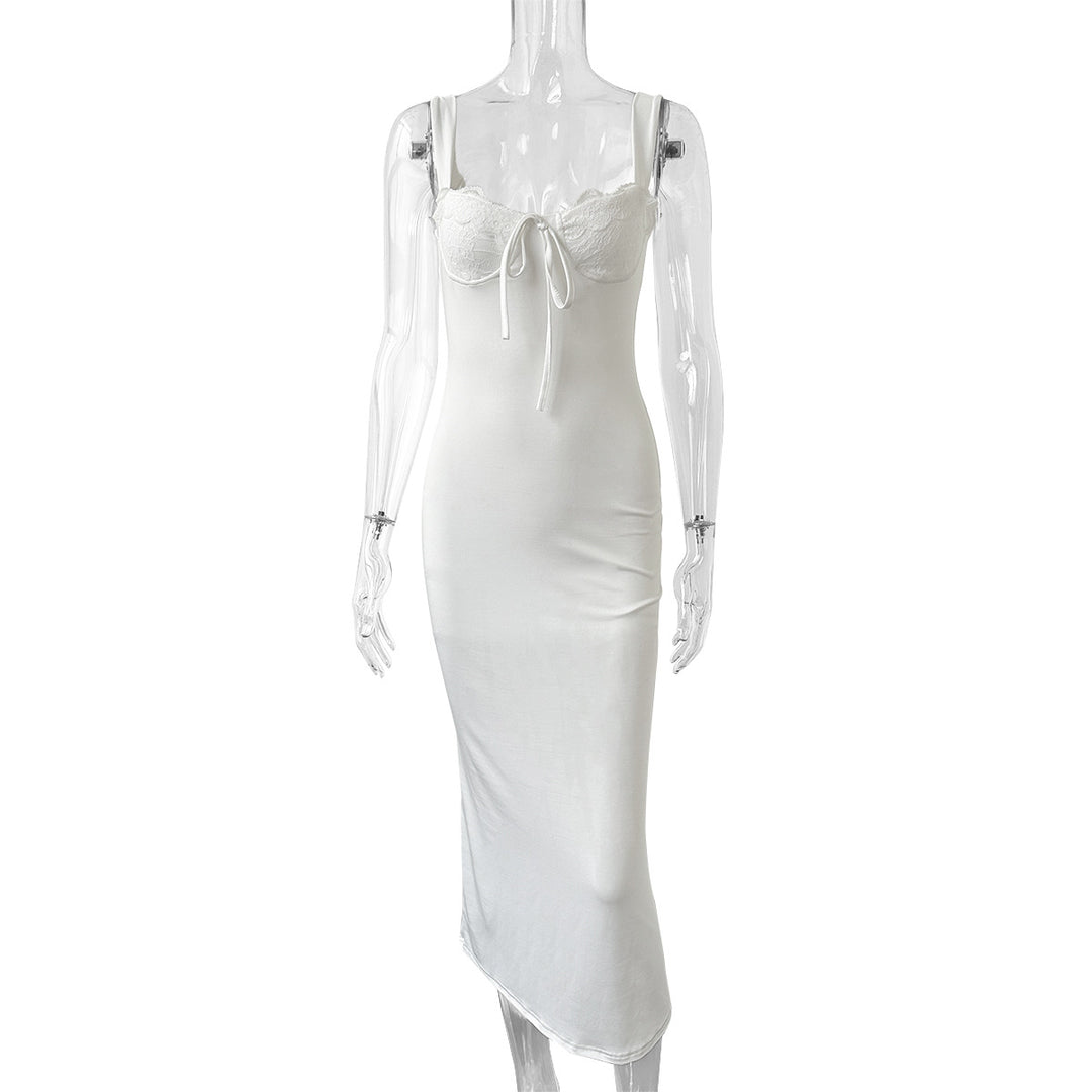 Dame Elegant og figursmigrende Maxikjole Skjora