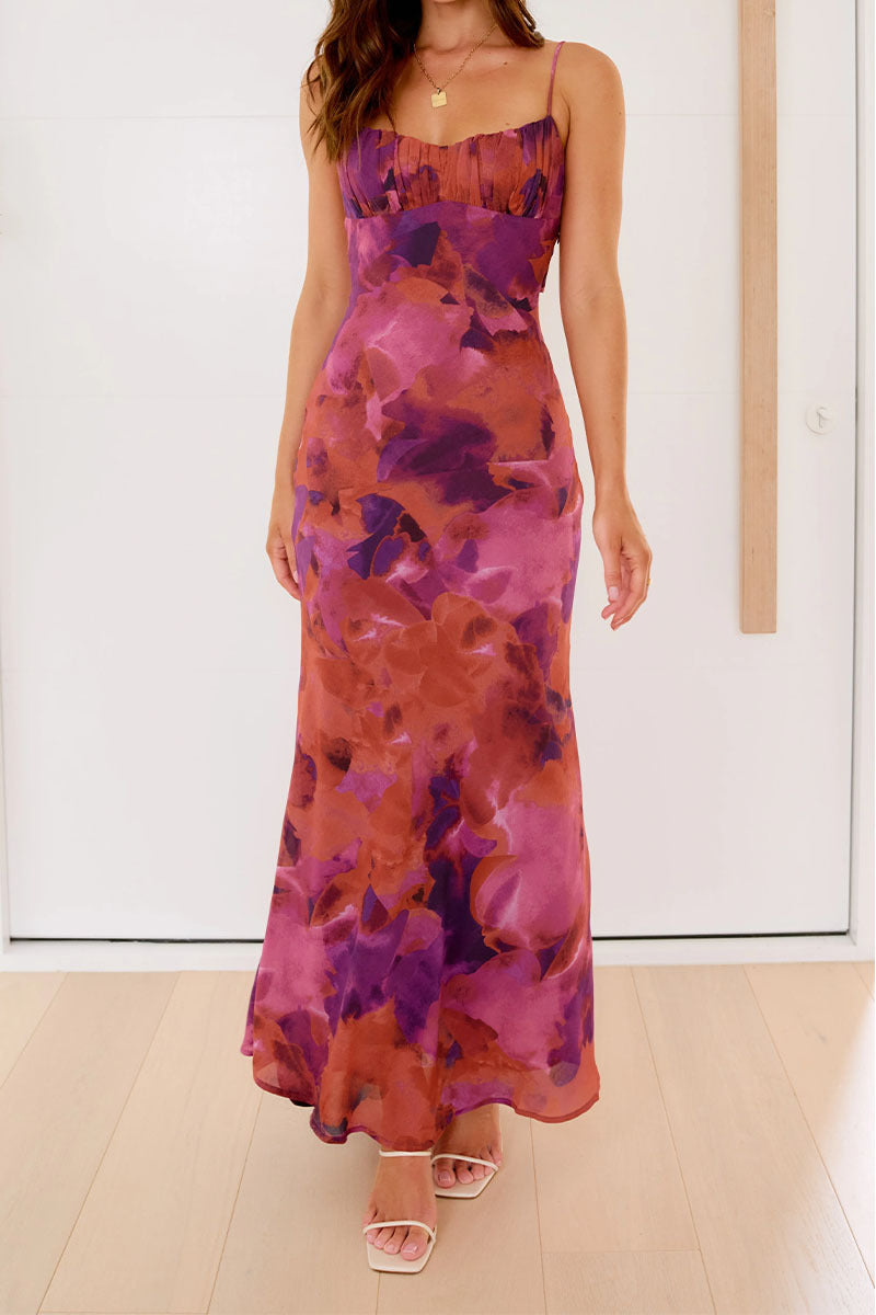 Kvinne Elegant Maxi Kjole med Myk Gradient og Delikate Spagettistropper