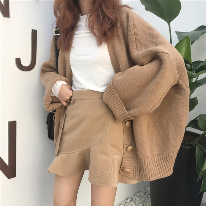 Kvinnes Oversized Strikket Cardigan Skjora