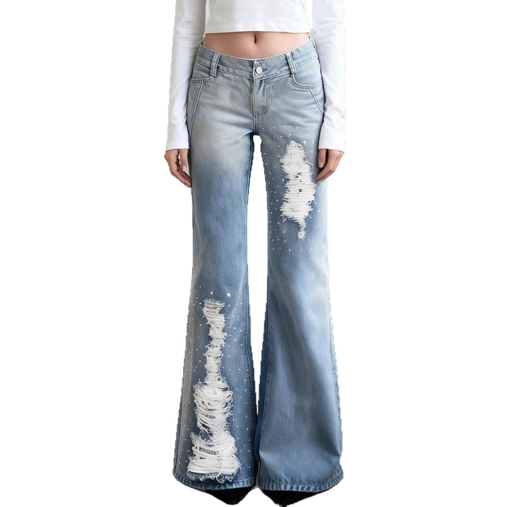 Dame Schlagjeans med trendy Destroyed-detaljer og komfortabel passform Skjora