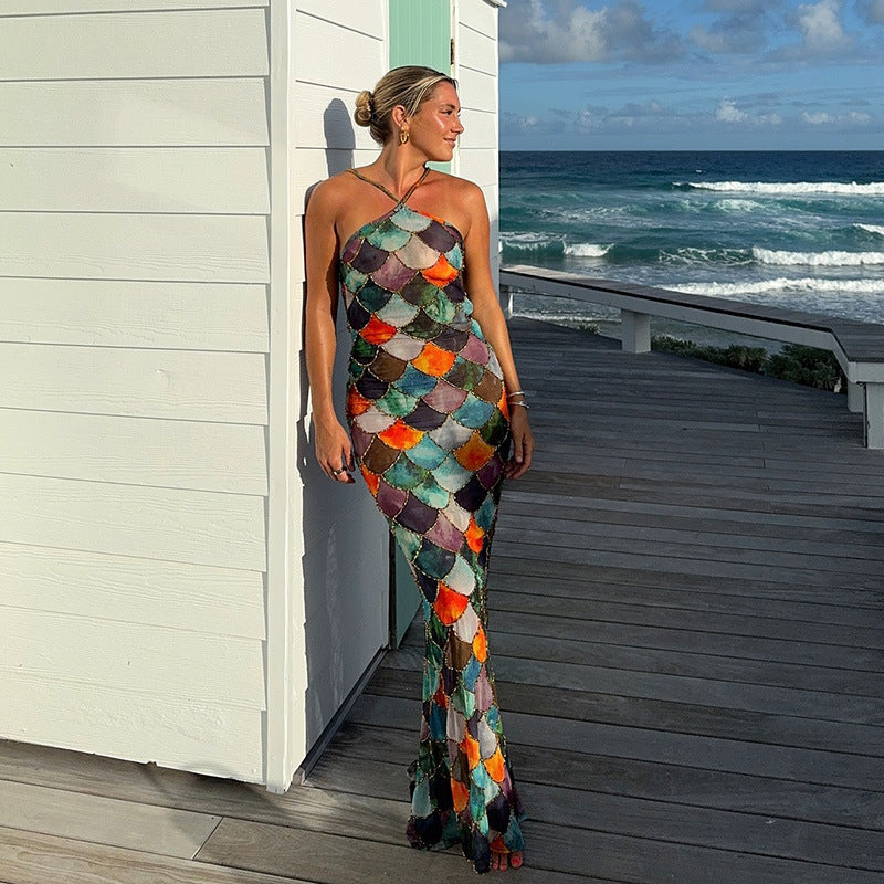 Dame Maxi Kjole med skjell-design Skjora