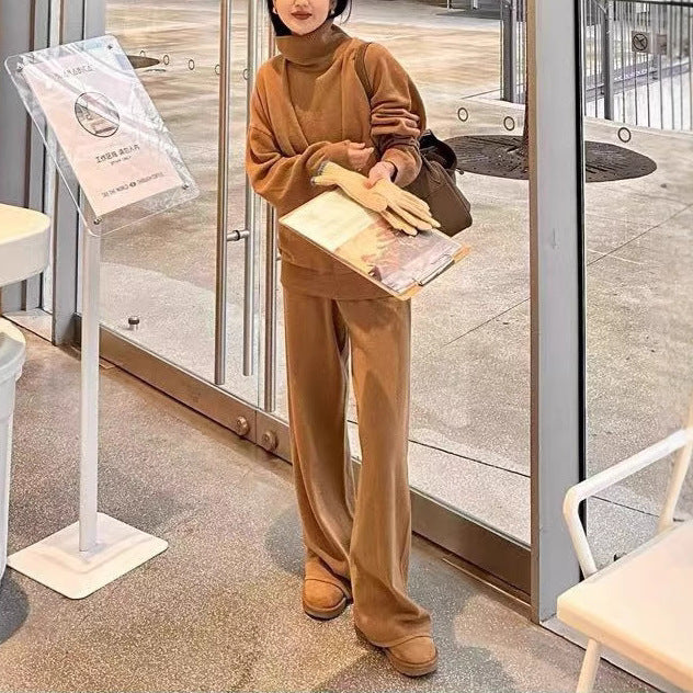 Kvinne Høyharness Strikkegenser med Fashionable Stå-opp Krage og Mykt Materiale Skjora