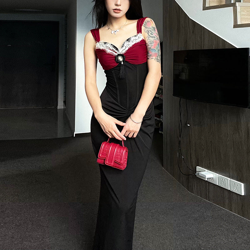 Dame Elegant maxikjole med dekadent bustier-overdel og dekorerte detaljer Skjora