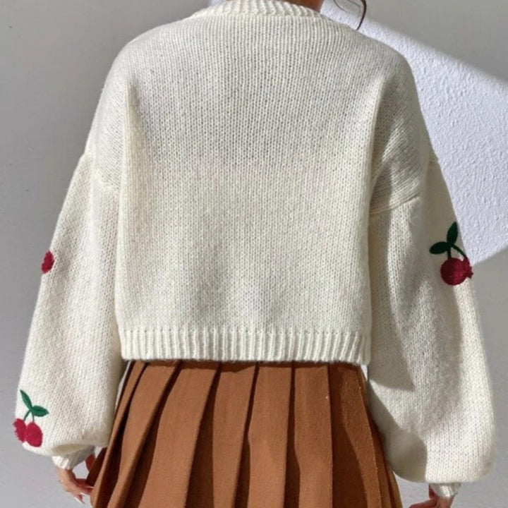 Kvinne cardigan med blomsterdesign og ekstravagant silhuett Skjora