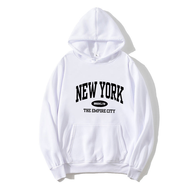 Kvinne behagelig hettegenser med New York-print Skjora
