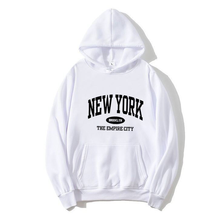 Kvinne behagelig hettegenser med New York-print Skjora