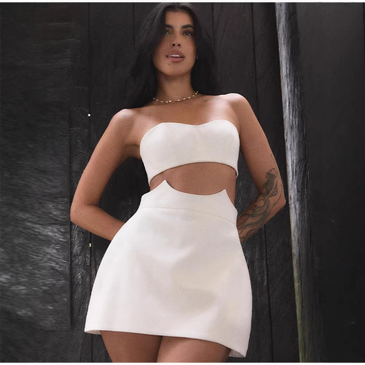 Dame Crop-Top og skjørt-sett med elegant design Skjora