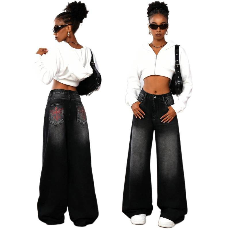 Dame Bredde Jeans i Urban Stil med Eksklusivt Design Skjora