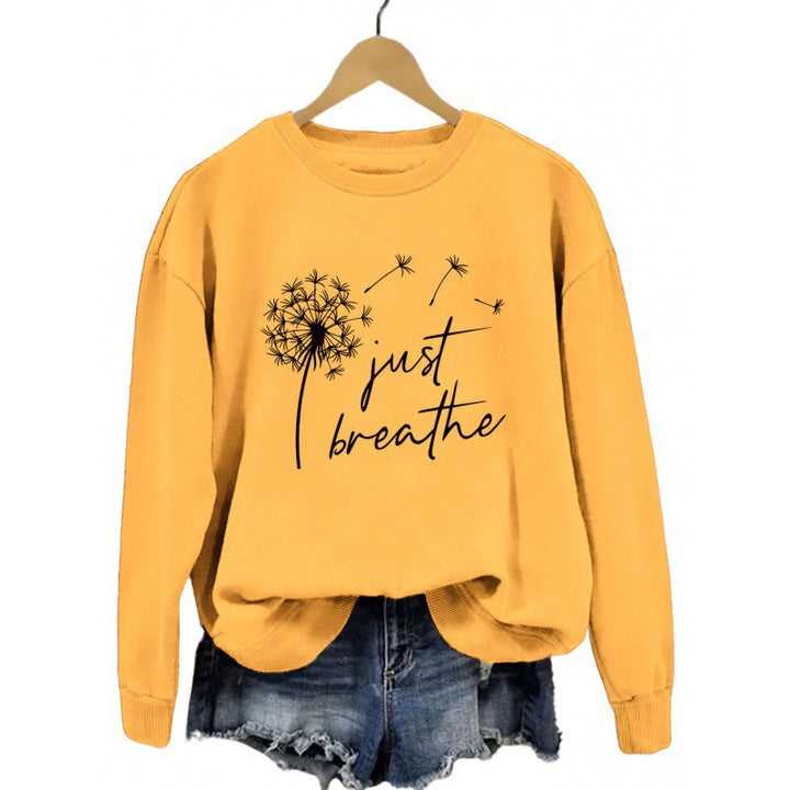 Dame sweatshirt med inspirerende løvetannmotiv Skjora
