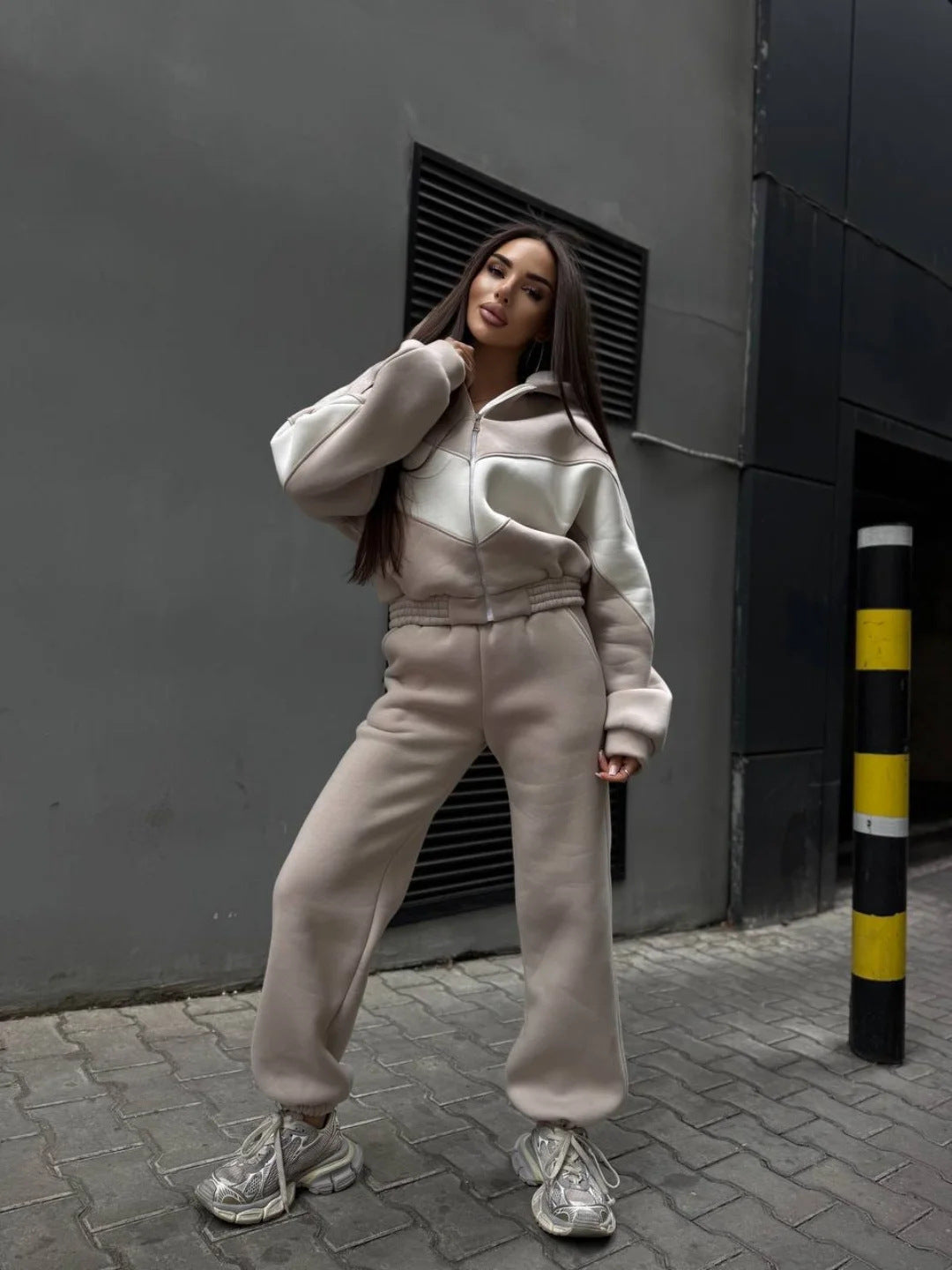 Dame casual joggebukse med hette og elastisk midjebånd Skjora
