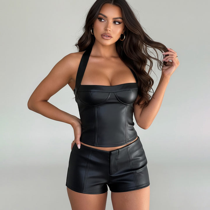 Dame Künstlær Crop-Top med romantisk snitt og forførende bustier-effekt Skjora