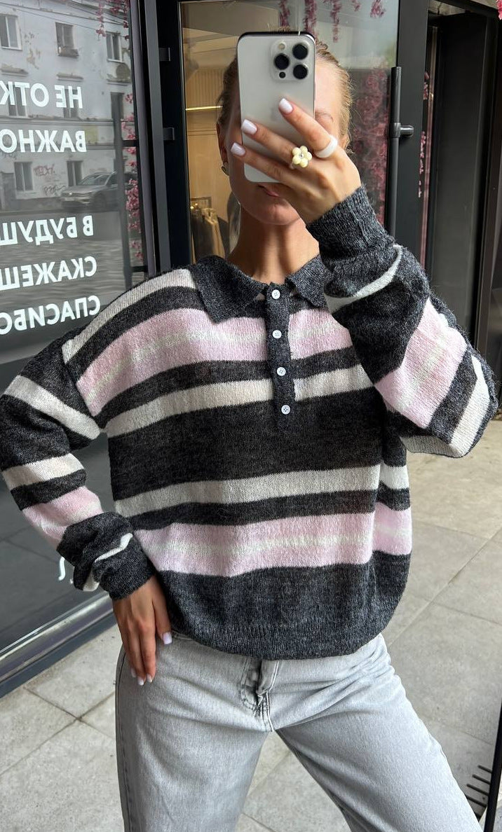 Damer elegant langermet bluse med knappestolpe og løs passform Skjora