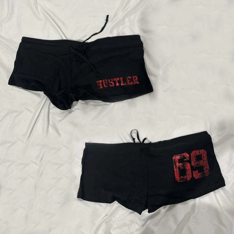 Dame bomullboxershorts med hodeskallemønster Skjora