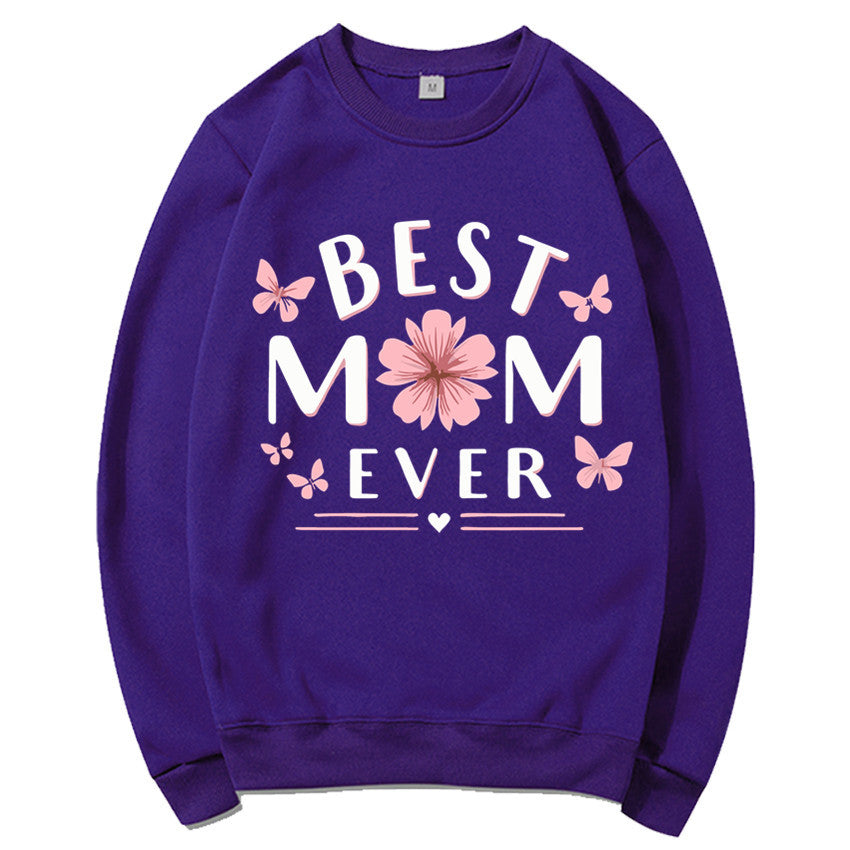 Dame sweatshirt med leken favorittutsagn og blomsterdesign Skjora