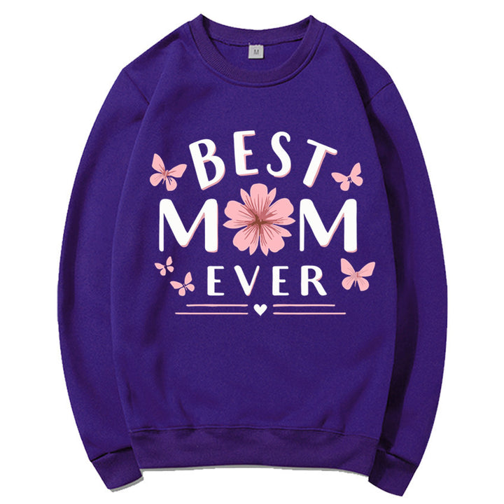 Dame sweatshirt med leken favorittutsagn og blomsterdesign Skjora