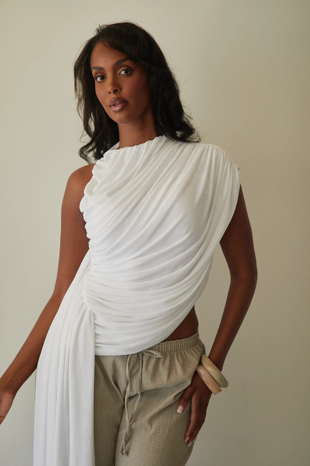 Women's Elegant Asymmetrical Draped Top Skirt