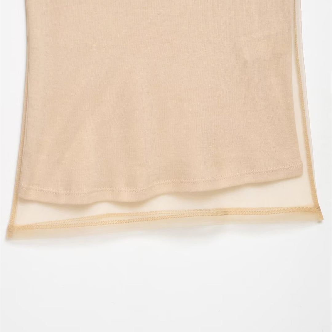 Dame Spaghetti-stroppe topp laget av lett mikrofiber Skjora