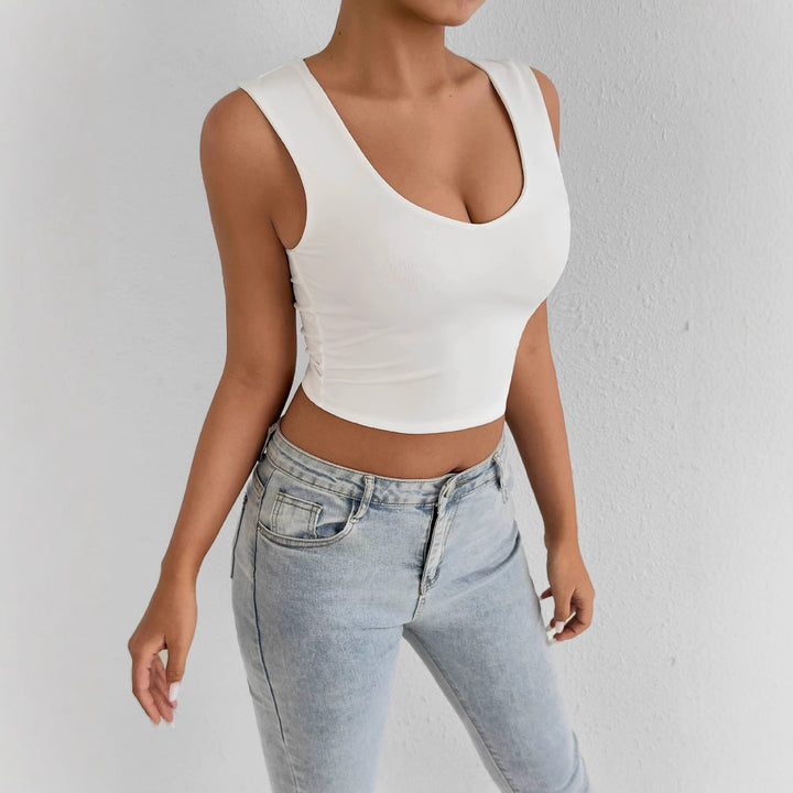 Damer figurnær Crop-Top med dyp V-hals Skjora