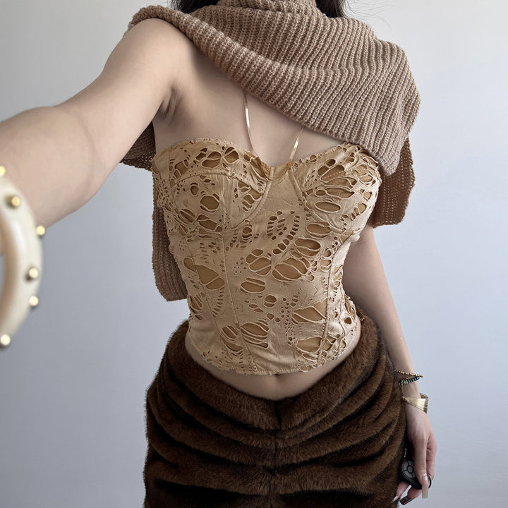 Damer figurnær Bustier-top med imponerende cut-outs Skjora