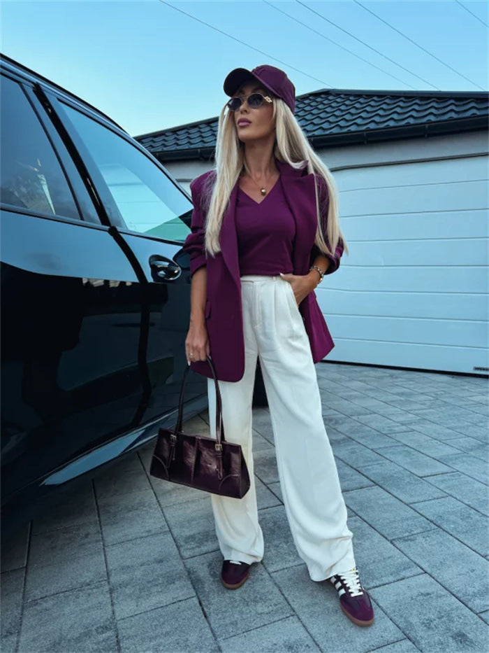Kvinner Elegant og Casual Blazer Kombinasjon med Hettegenser Skjora