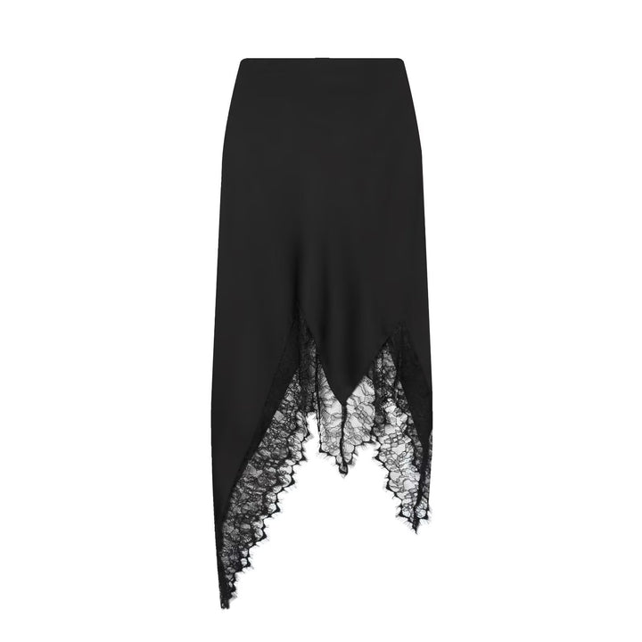 Dame Maxi-kjole med asymmetrisk spissbroderi og elegant kant Skjora