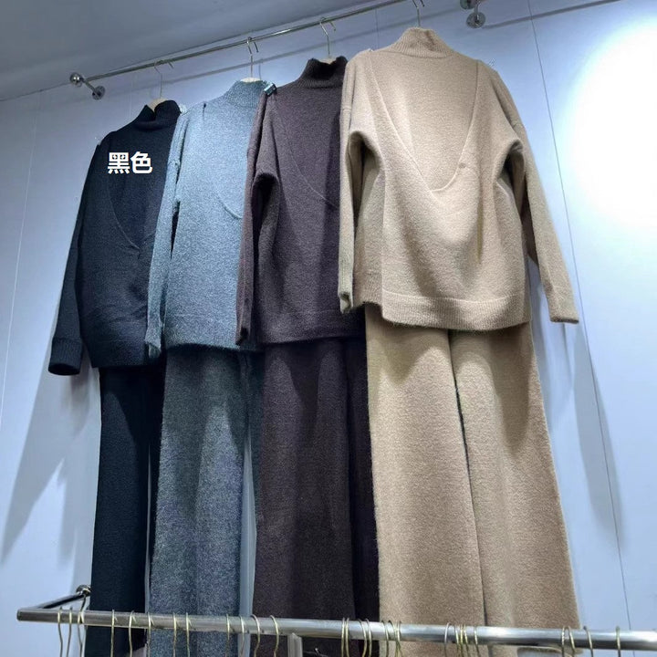 Kvinne Høyharness Strikkegenser med Fashionable Stå-opp Krage og Mykt Materiale Skjora
