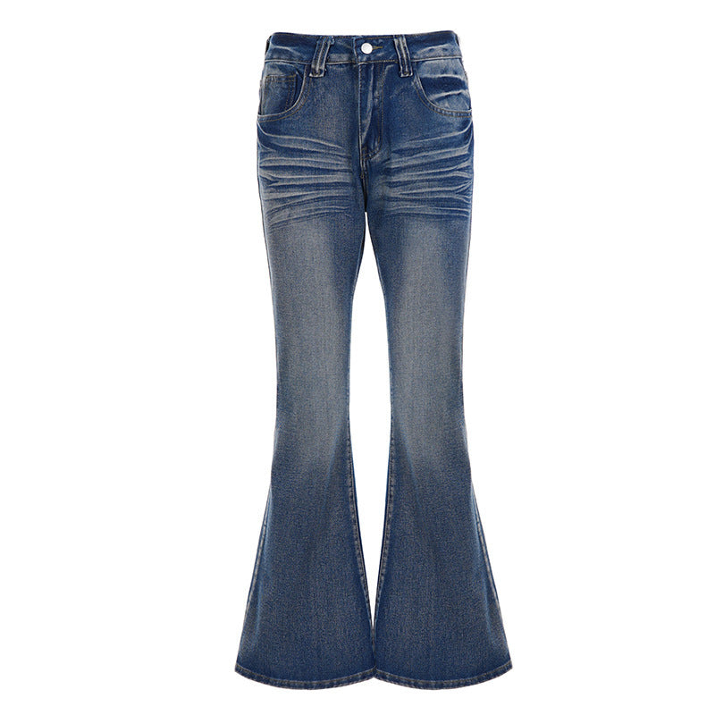 Dame Flared Jeans i avslappet vintage-stil med høy midje og stilige vasker Skjora