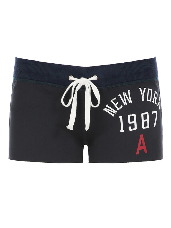 Dame Sporty Badshorts med høy midje og justerbar snor