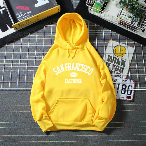 Damer hettegensere med moderne San Francisco trykk Skjora