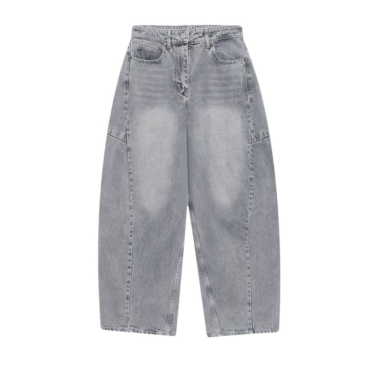 Dame vide jeans i moderne snitt med trendy cargo-lommer Skjora