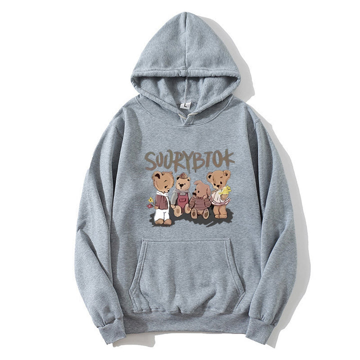 Damen Kapuzenpullover mit verspieltem Bärenmotiv Skjora