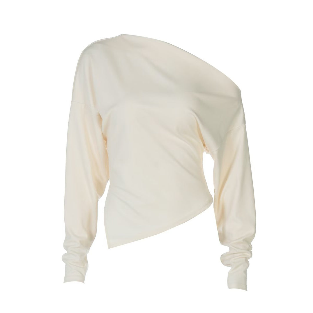 Damer Asymmetrisk Wrapper topp med kroppsformet snitt Skjora