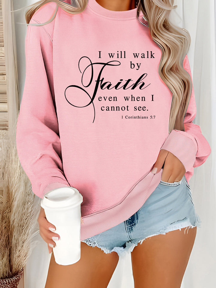 Dame sweatshirt med inspirerende tekst og mykt materiale Skjora