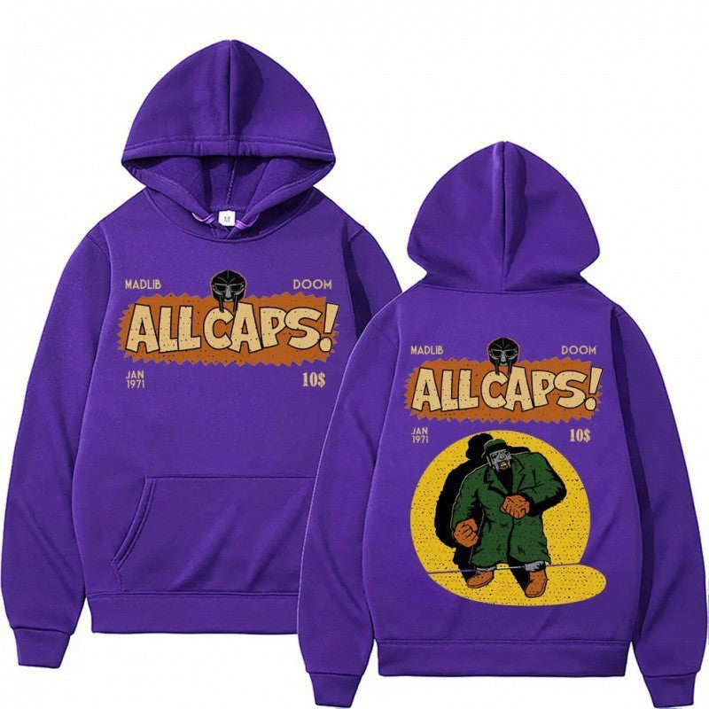 Dame hoodie med kreativt komikktrykk Skjora