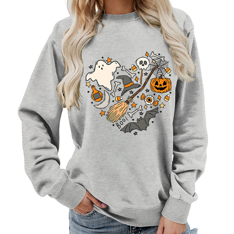 Dame Halloween Sweatshirt med Kreativ Design Skjora