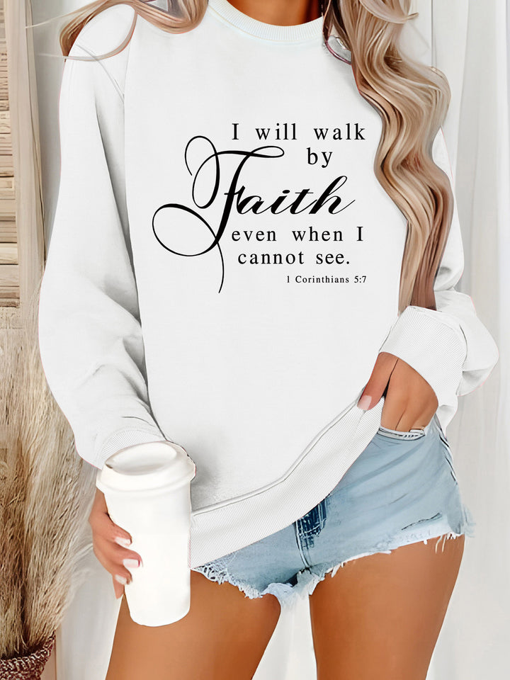 Dame sweatshirt med inspirerende tekst og mykt materiale Skjora