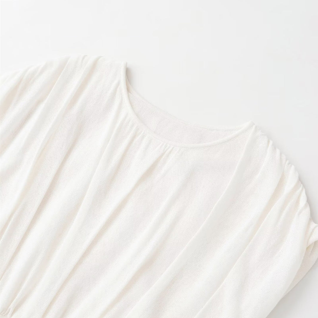 Dame moteriktig oversized topp med raffinert belte Skjora