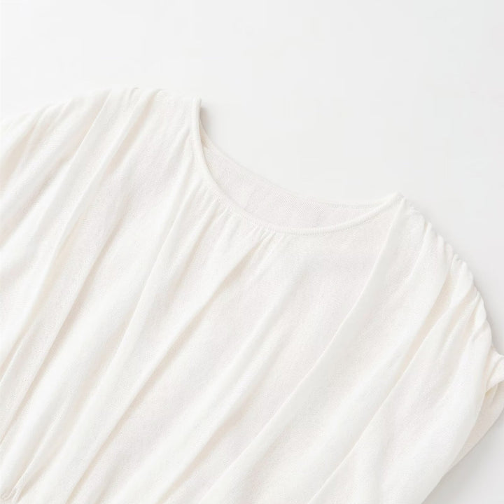 Dame moteriktig oversized topp med raffinert belte Skjora
