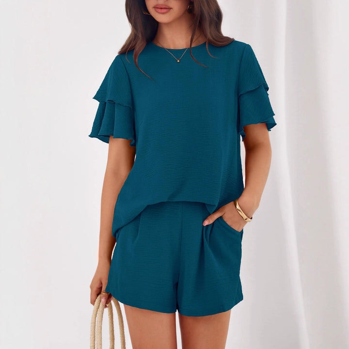 Dame Lekenes Jumpsuit med Volangdetaljer og side lommer Skjora