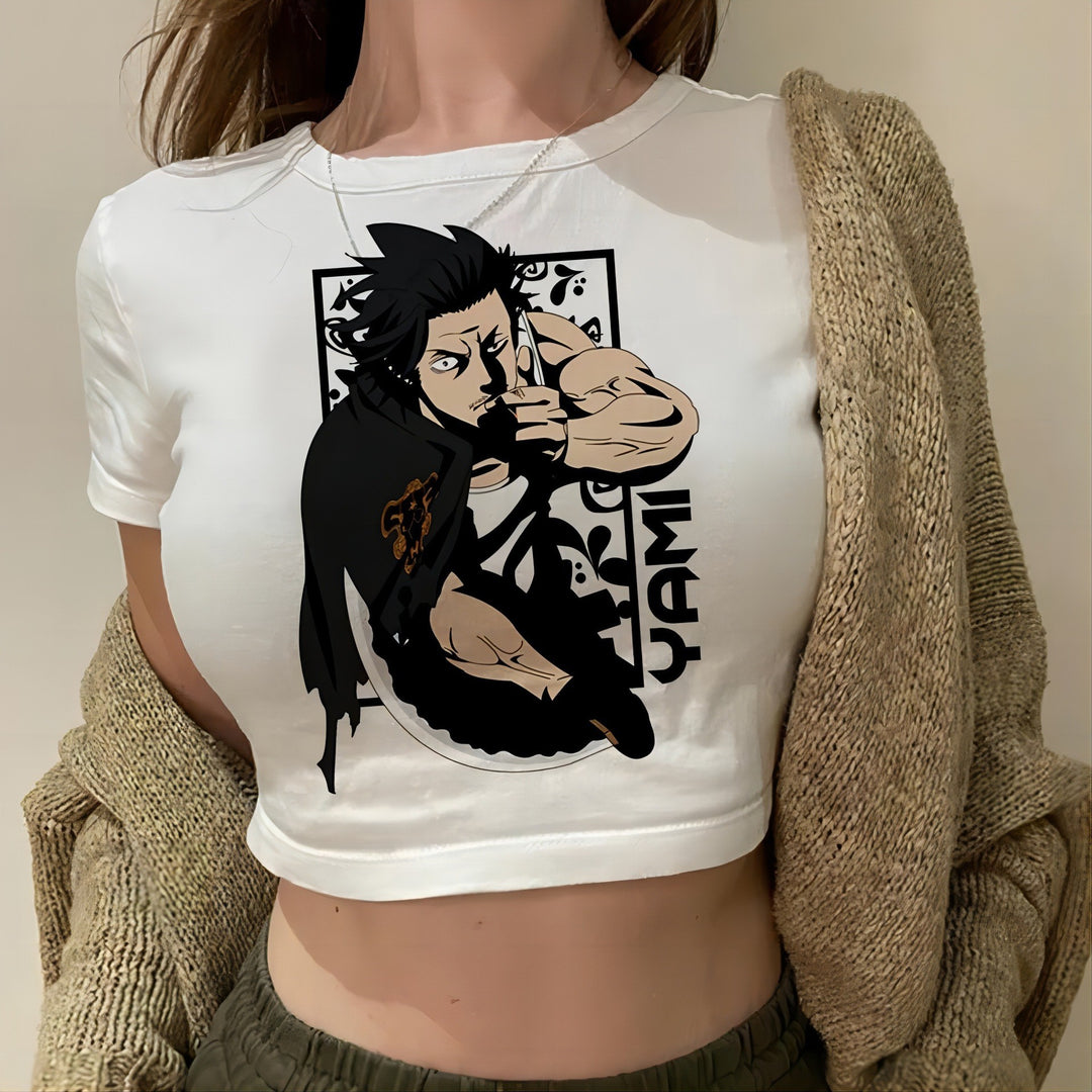 Dame Crop-T-skjorte i urbane grafiske design Skjora